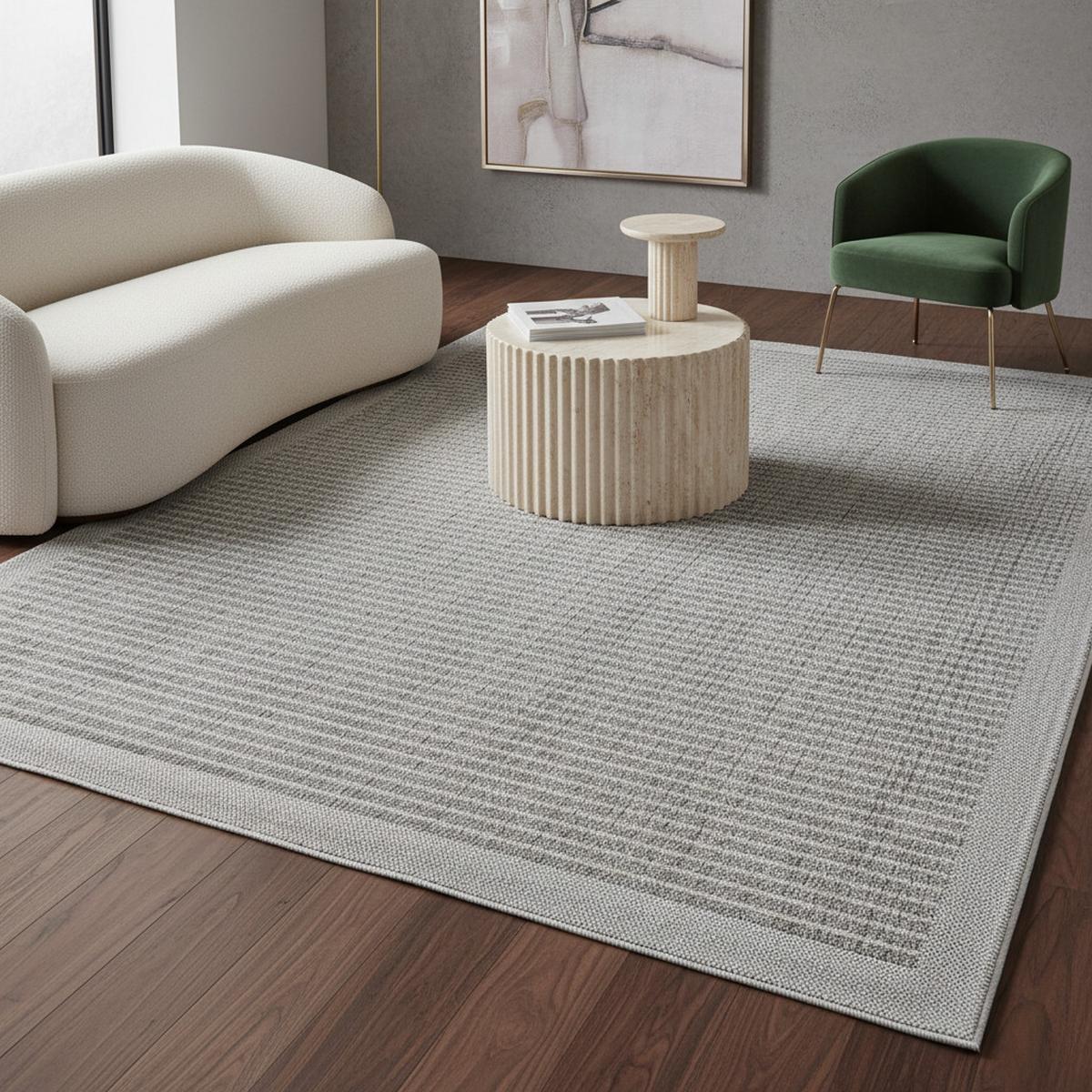 TEPPICH Outdoor DAFNE in Grau, einfarbig, 60 x 100 cm - Grau, Textil (100/60cm) - KADIMA DESIGN