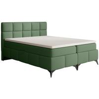 BOXBETT Solido mit Bettkasten 160x200 cm grün - Schwarz/Grün, Textil/Metall (160/200cm) - Beautysofa