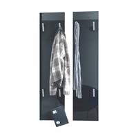 GARDEROBENPANEEL Wandpaneel Schwarz Hochglanz - Schwarz Hochglanz, Holzwerkstoff (120/28/2cm) - Vladon
