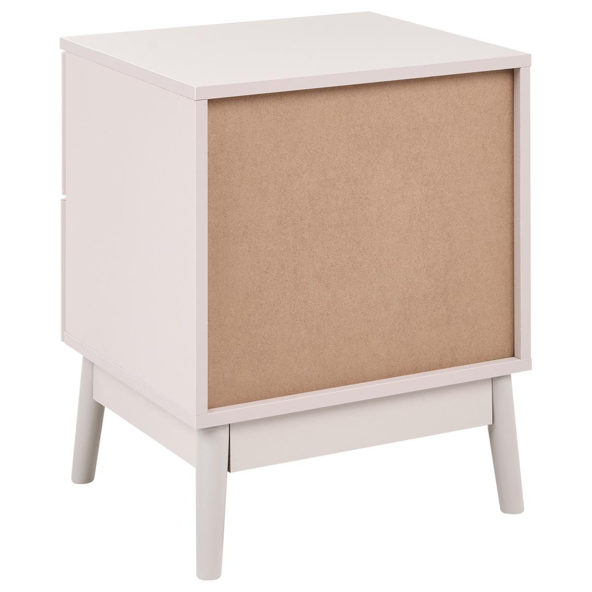 NACHTTISCH mit 2 Schubladen Hellbeige Boulia - Beige, Holz/Holzwerkstoff - Beliani