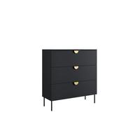 KOMMODE Graphitschwarz 100/107/40 - Graphitfarben, Holzwerkstoff (100/107/40cm) - RAUMHIRSCH FURNITURE
