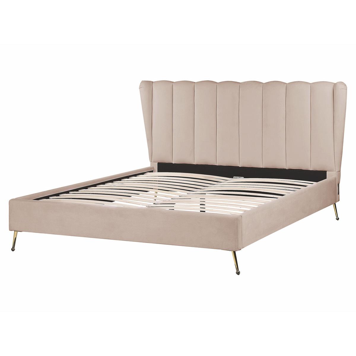 POLSTERBETT 160/200cm Taupe Miribel - Taupe, Textil (160/200cm) - Beliani