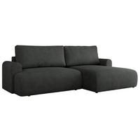 ECKSCHLAFSOFA TONO L Dunkelgrau Struktur - rechts - Dunkelgrau/Schwarz, Kunststoff/Textil (150/260cm) - MKS