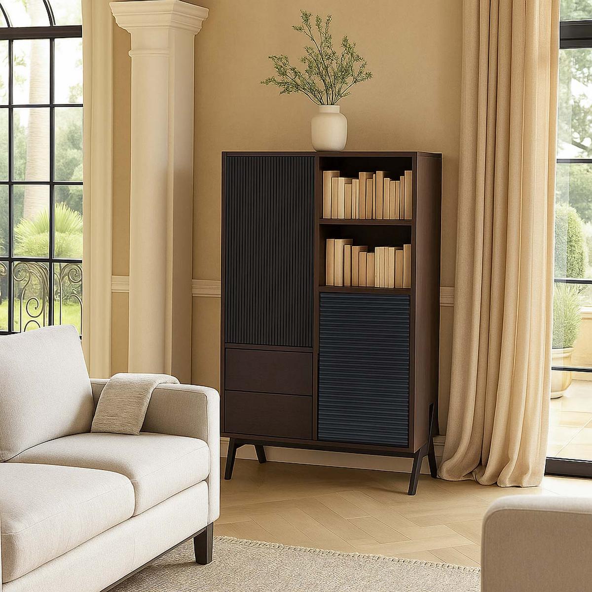 HOCHSCHRANK Braun - Braun, Holz (79/138/40cm) - MCW