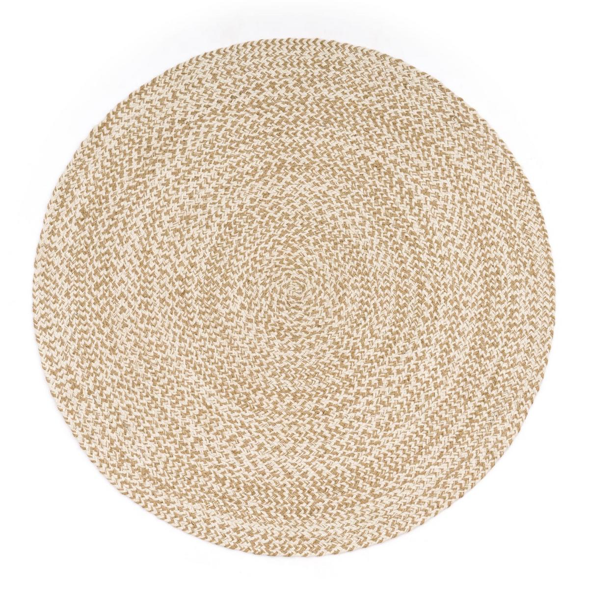 FLACHWEBETEPPICH Cutout Beige Ø 100 cm - Beige, Naturmaterialien (100/100cm) - TT Home