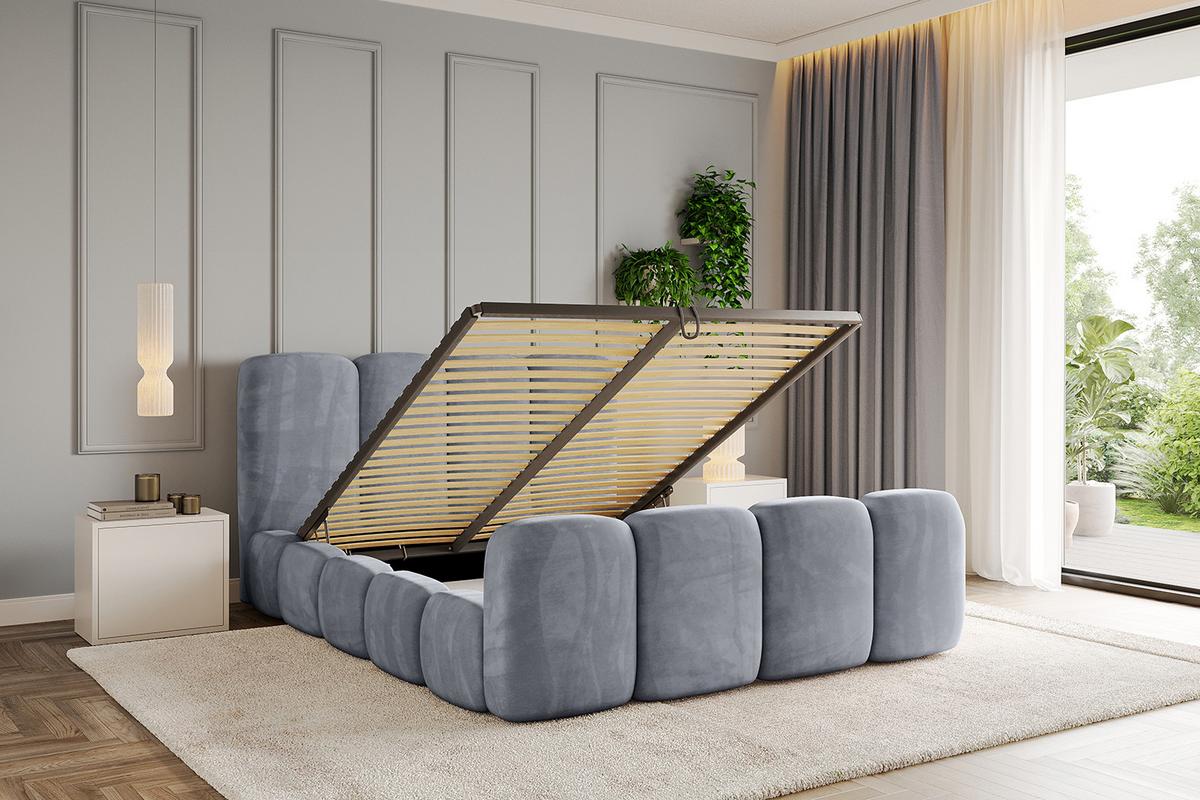 POLSTERBETT mit Bettkasten, Fußteil und Lattenrost, Boxbett ohne Matratze - KALA-Z 200x200 Grau - Grau, Holzwerkstoff/Textil (200/200cm) - ALTDECOR
