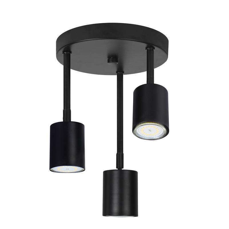 DECKENSTRAHLER Magnuson 3-flammig 19/19/28.5cm - Schwarz, Metall (19/19/28.5cm) - Nettlife