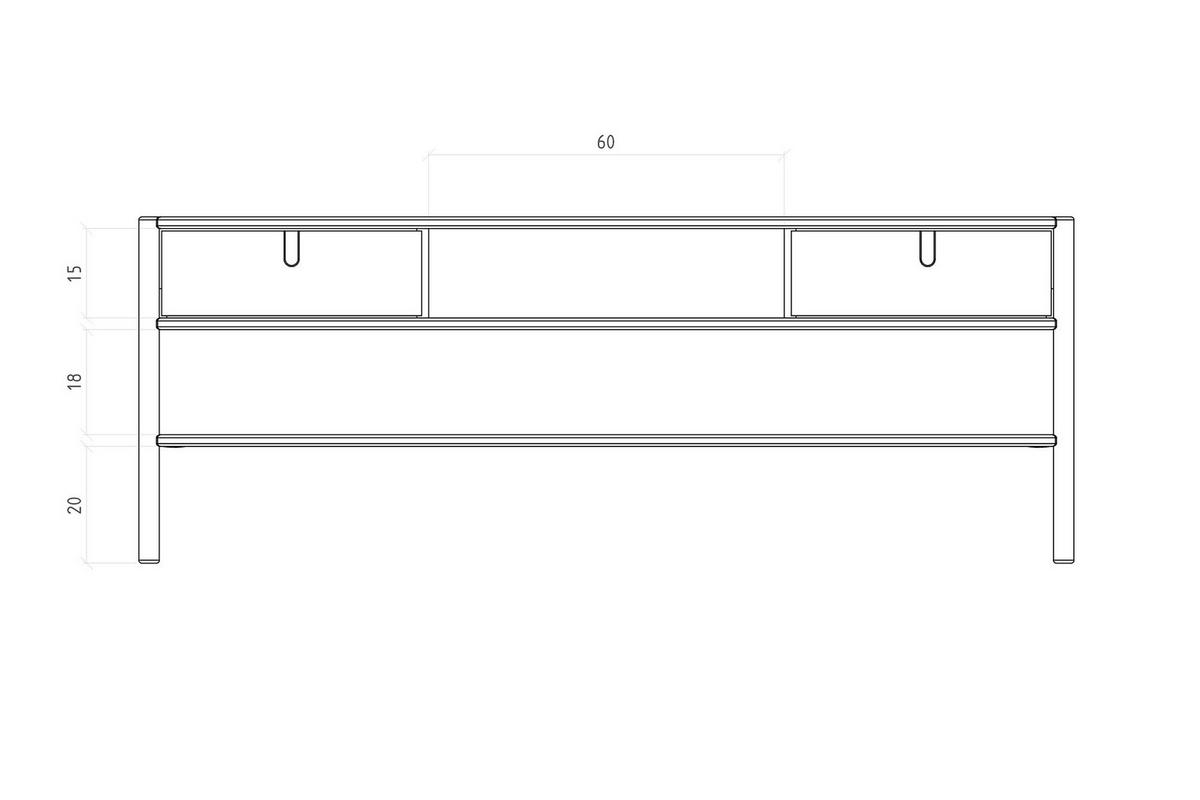 TV-SCHRANK INA Wildeiche - Mokka, Holz (160/59/46cm) - byoak