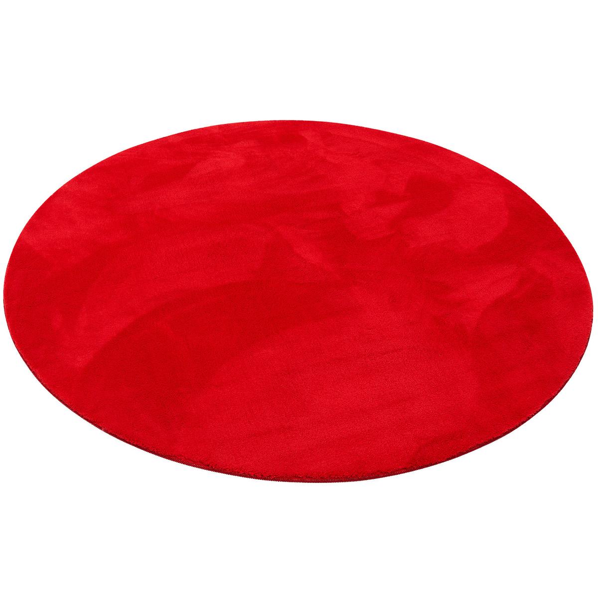 KINDER SUPER SOFT FELLTEPPICH PEARL KIDS RUND - Rot, Textil (200/200cm) - Pergamon