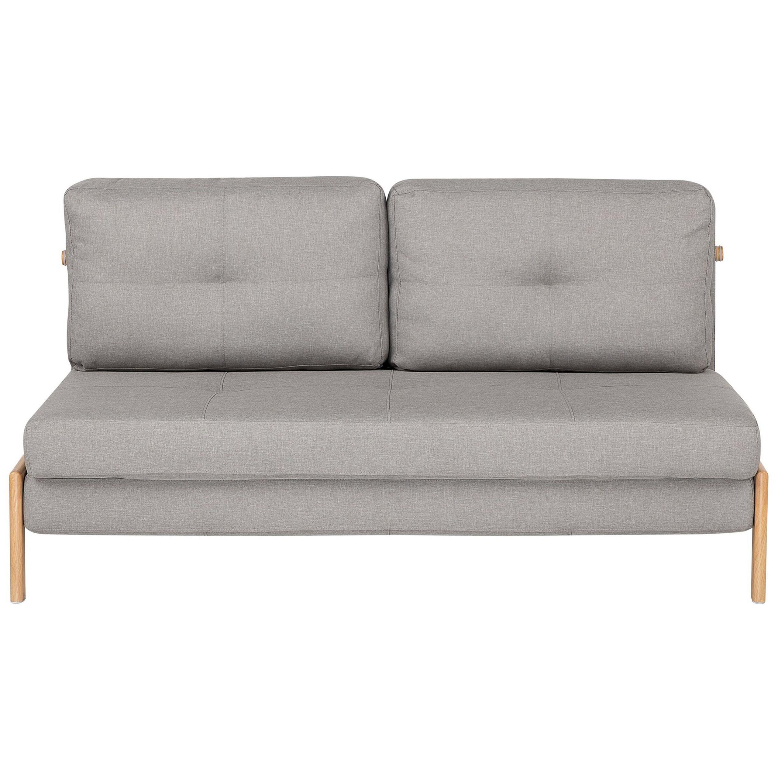 2-SITZER-SCHLAFSOFA Polsterbezug Hellgrau Edland - Hellgrau, Textil (152/76/92cm) - Beliani