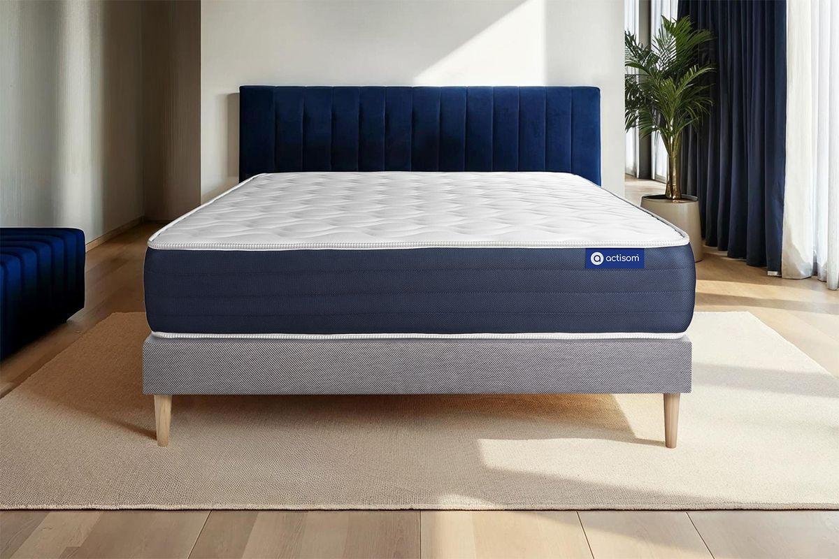 BETT Actiflex sleep Taschenfederkern und Memory-Schaum 80 x 200 cm h2 - Kit Bettgestell Grau - Beige/Grau, Karton/Holz (80/200cm) - ACTISOM