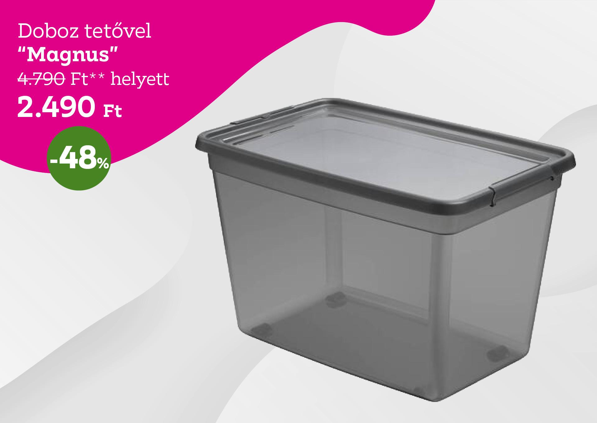 Doboz tetővel MAGNUS 4790 Forint helyett 2490 Forint, kedvezmény mértéke 48%