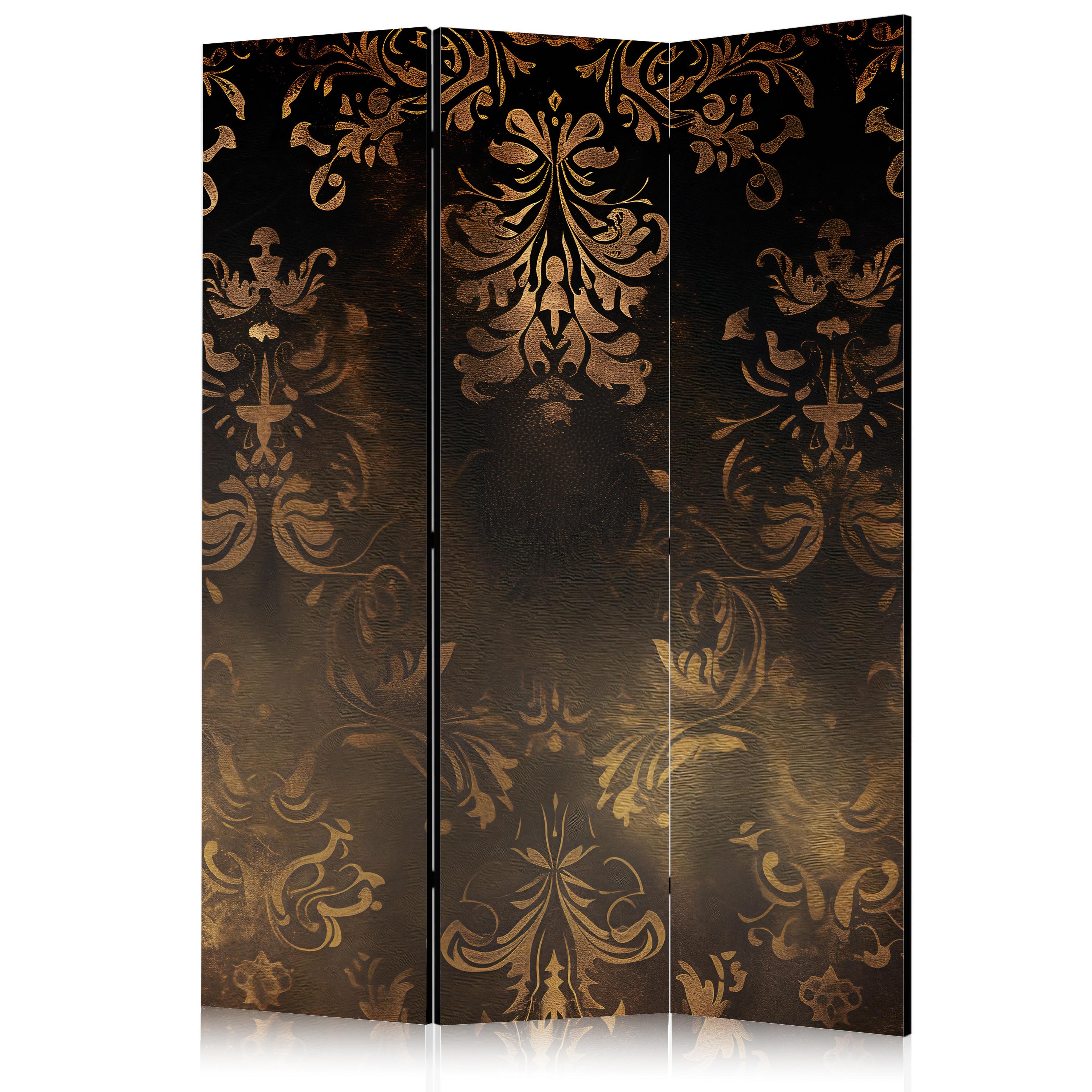 PARAVENT Einseitig Bedruckter 3-tlg 135x172 cm Barocke Glamour Ornamente - Braun, Holz/Textil (135/172/3cm) - Muralo