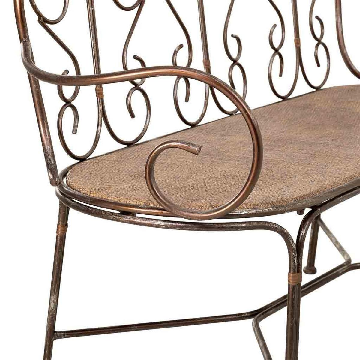 BANK aus Metall, 147x55x45cm - Braun, Metall (146.69/45.09/55.25cm) - Wanderlust