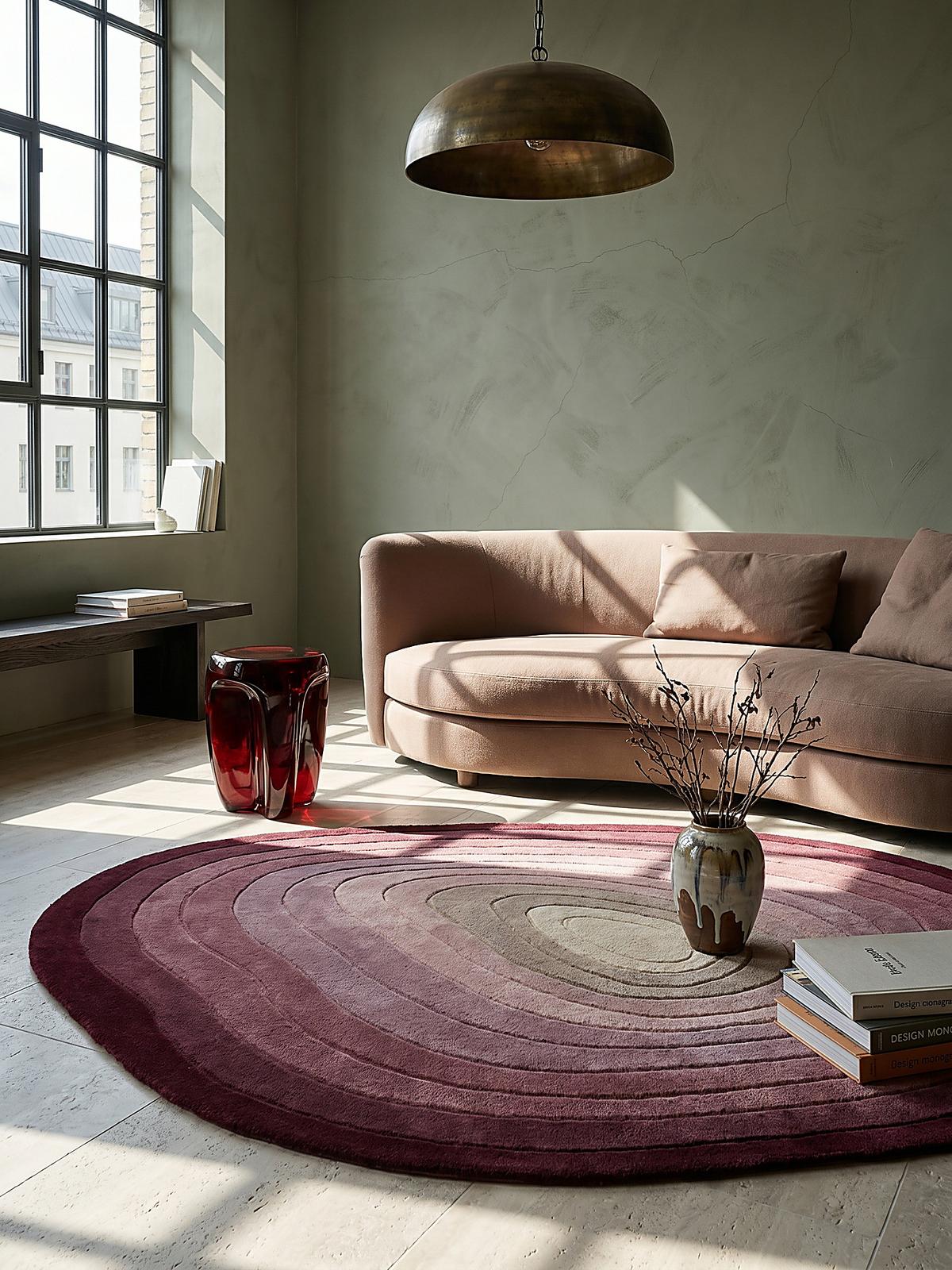 TEPPICH aus Wolle PARRET in Maulbeere, abstrakt, 160 x 230 cm - Rot, Textil (230/160cm) - KADIMA DESIGN