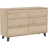 KOMMODE Home mit 6 Schubladen, 120 cm, ohne Griffe, eiche Artisan - Schwarz/Eiche Artisan, Holzwerkstoff (120/80/40cm) - Beautysofa
