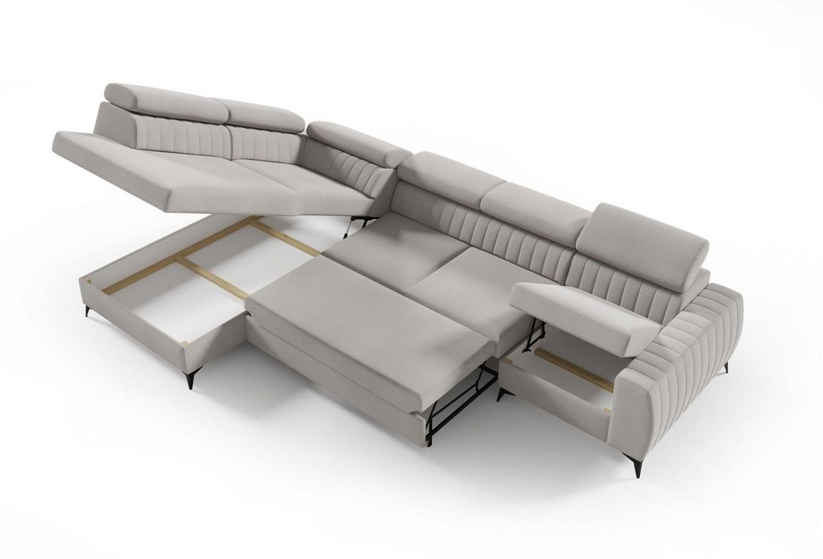 ECKSOFA Toronto Xl - Braun, Holzwerkstoff/Textil (340/200cm) - Fun Möbel