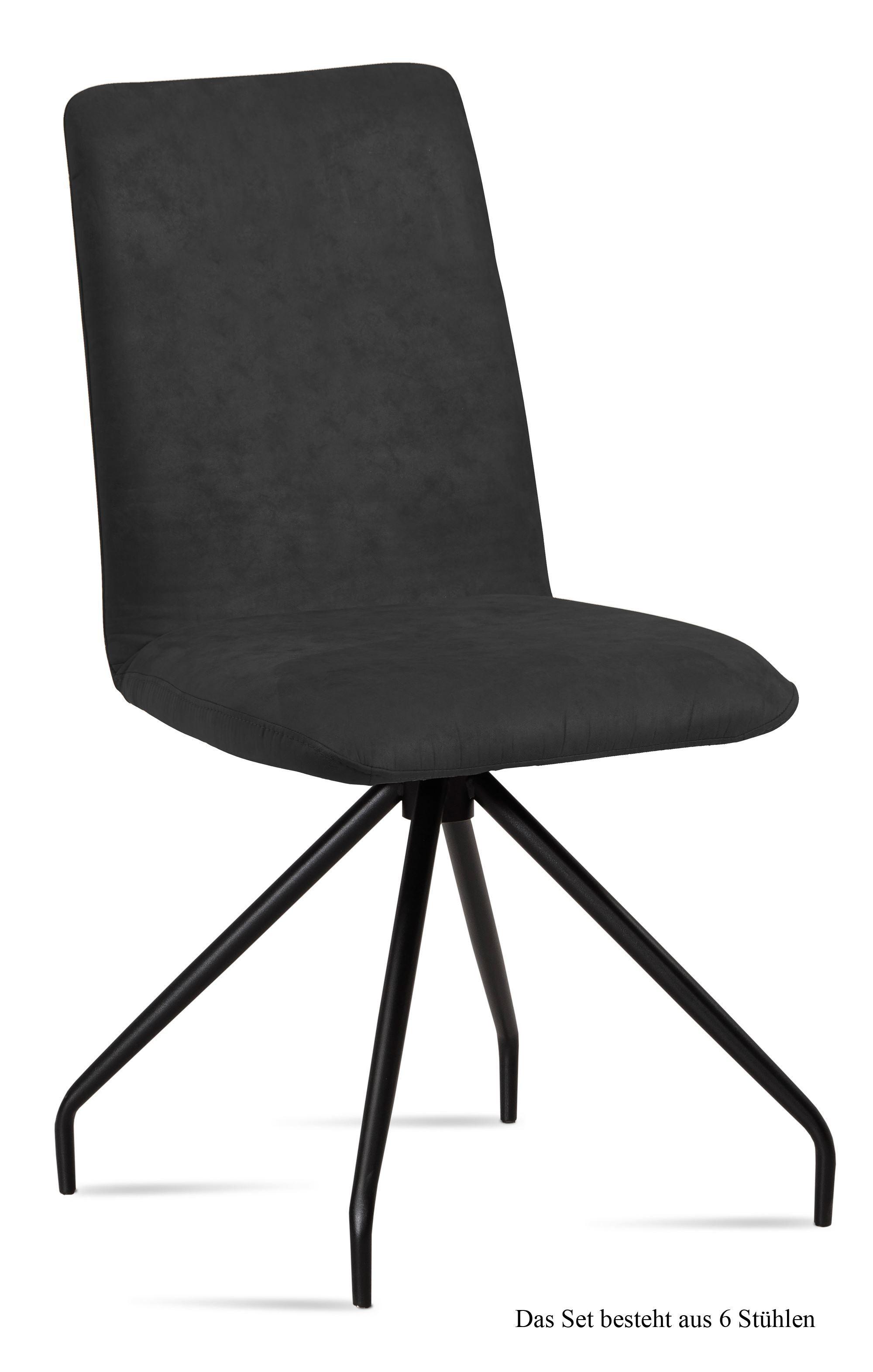 ESSZIMMERSTUHL (6er-Set) Desiri 47x92x60 Schwarz/Anthrazit - Anthrazit/Schwarz, Kunststoff (60/92/47cm) - 58aufmkessel