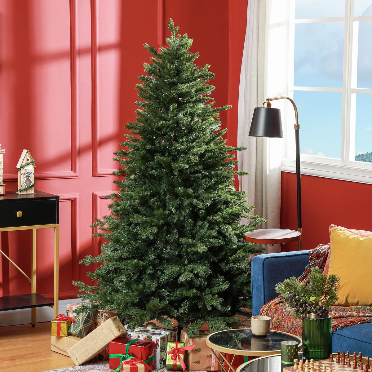KÜNSTLICHER-WEIHNACHTSBAUM Kunststoff Metall Grün - Grün, Kunststoff (180cm) - HOMCOM