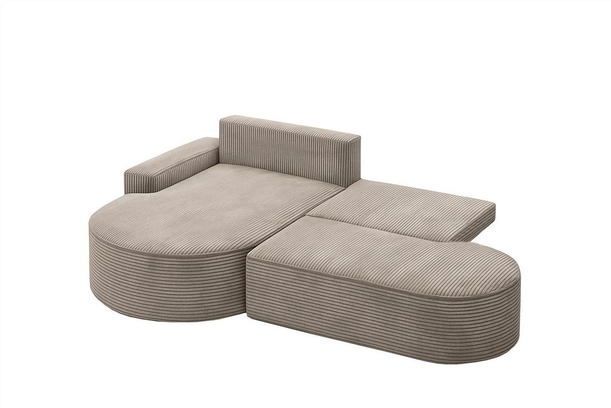 ECKSOFA Girona Mit Schlaffunktion - Braun, Holzwerkstoff/Textil (278/179cm) - Fun Möbel