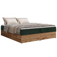 BOXBETT WOOD ZERO 180/200 - Dunkelgrün Cord - H3 - Topper Visco - Dunkelgrün, Textil (180/200cm) - MKS