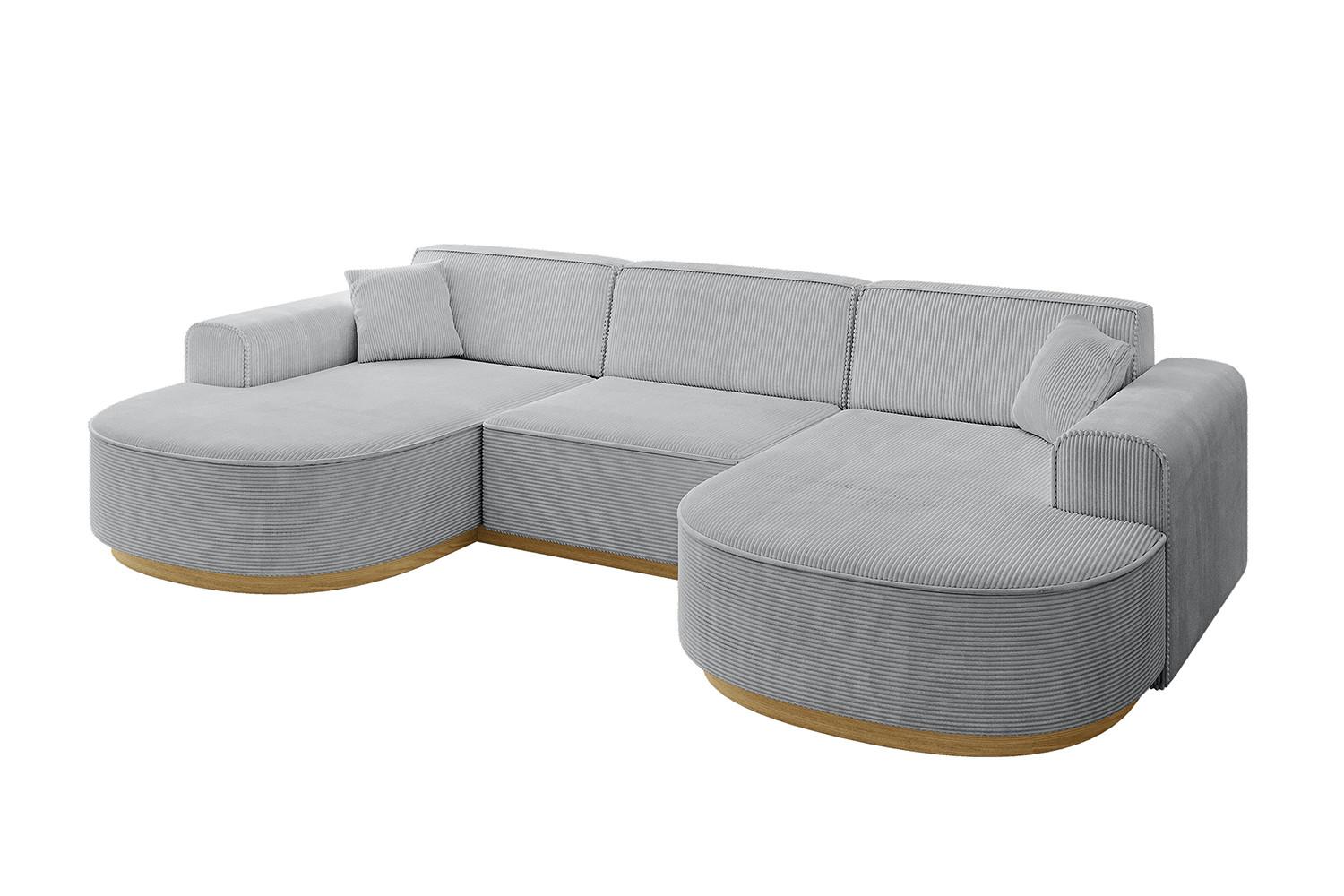 WOHNLANDSCHAFT MARI-U1-v2 - 303x171x83 cm Grau Cord - Grau, Holzwerkstoff/Textil (303/83/171cm) - ALTDECOR