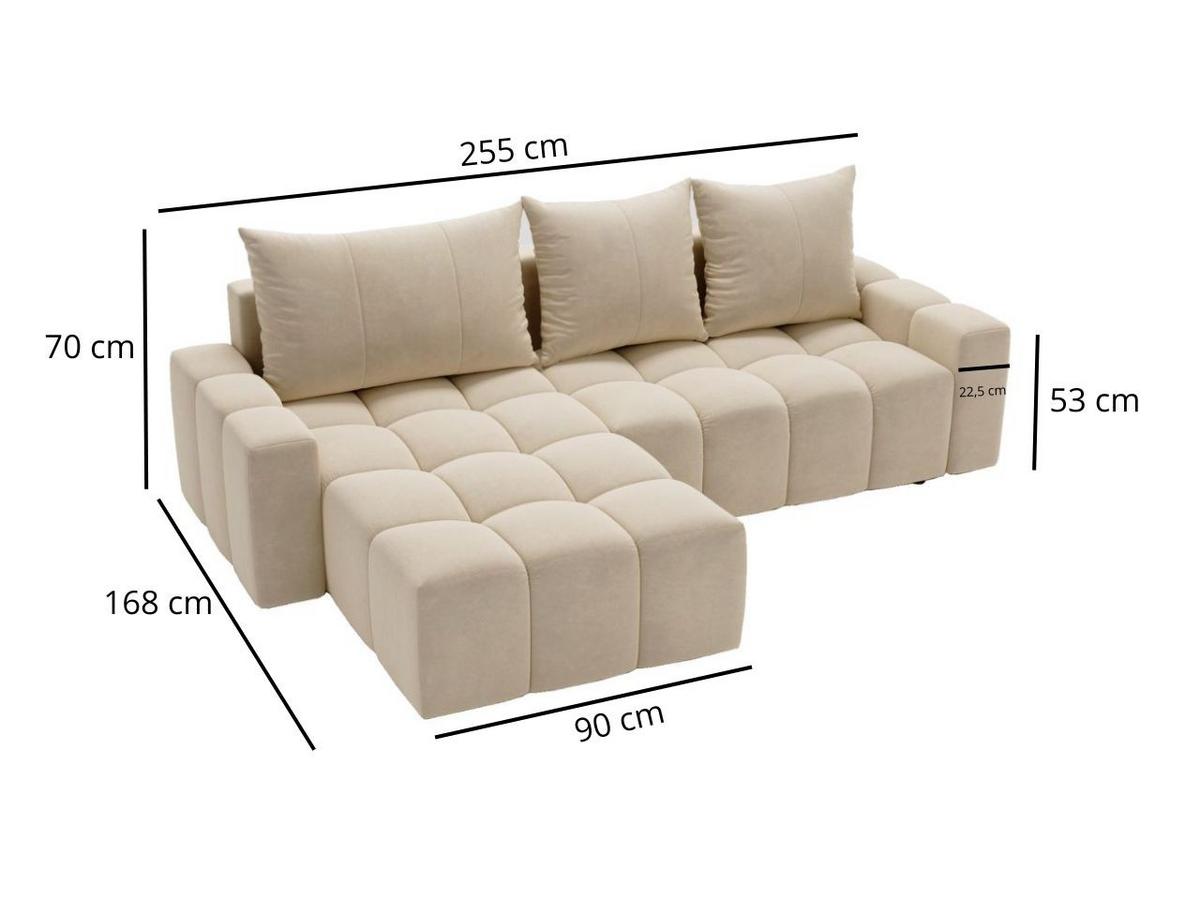 ECKSOFA Bresso Schwarz - Schwarz, Holz/Textil (255/168cm) - Graingold