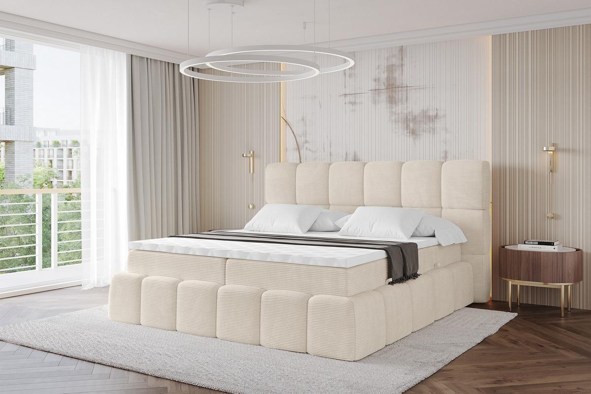 BOXBETT - AURI-H4 - 120x200 Beige Cord - Champagner, Holzwerkstoff (120/200cm) - ALTDECOR