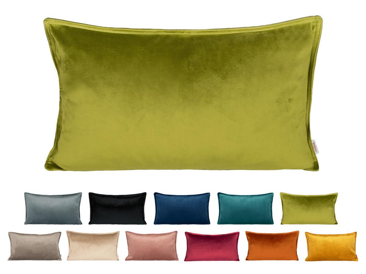 KISSENHÜLLE Samt&Sonders mai-grün 50/30 cm - Olivgrün/Grün, Textil (30/50cm) - beties Heimtextil