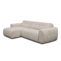 ECKSOFA LUMERO 4-Sitzer LINKS, creme - Ecru/Schwarz, Holz/Textil (275/166cm) - Courtois Laville