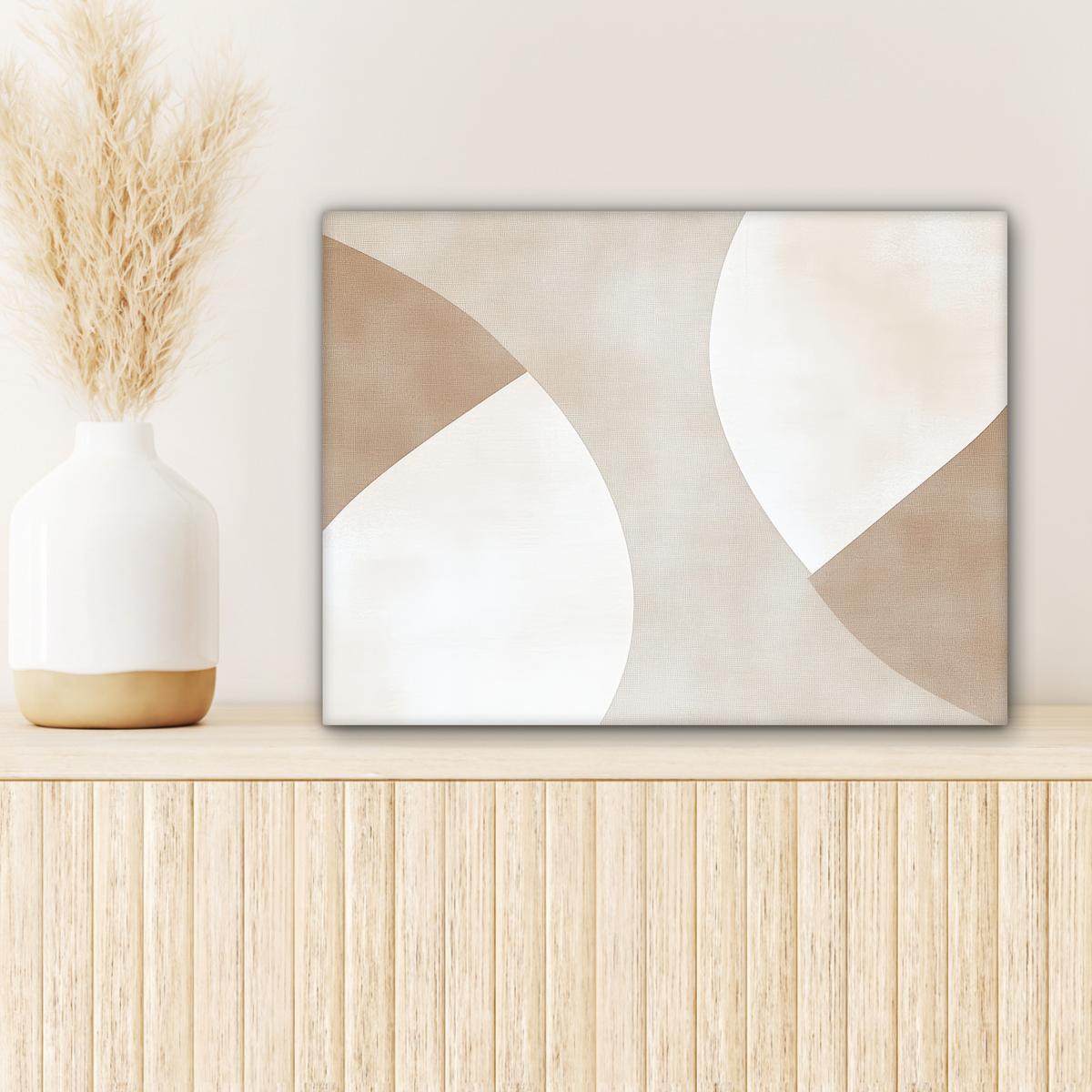 LEINWANDBILD Braun - Japandi - Abstrakt Wandbild 40x30 cm - Sandfarben, Textil (40/30cm) - MuchoWow