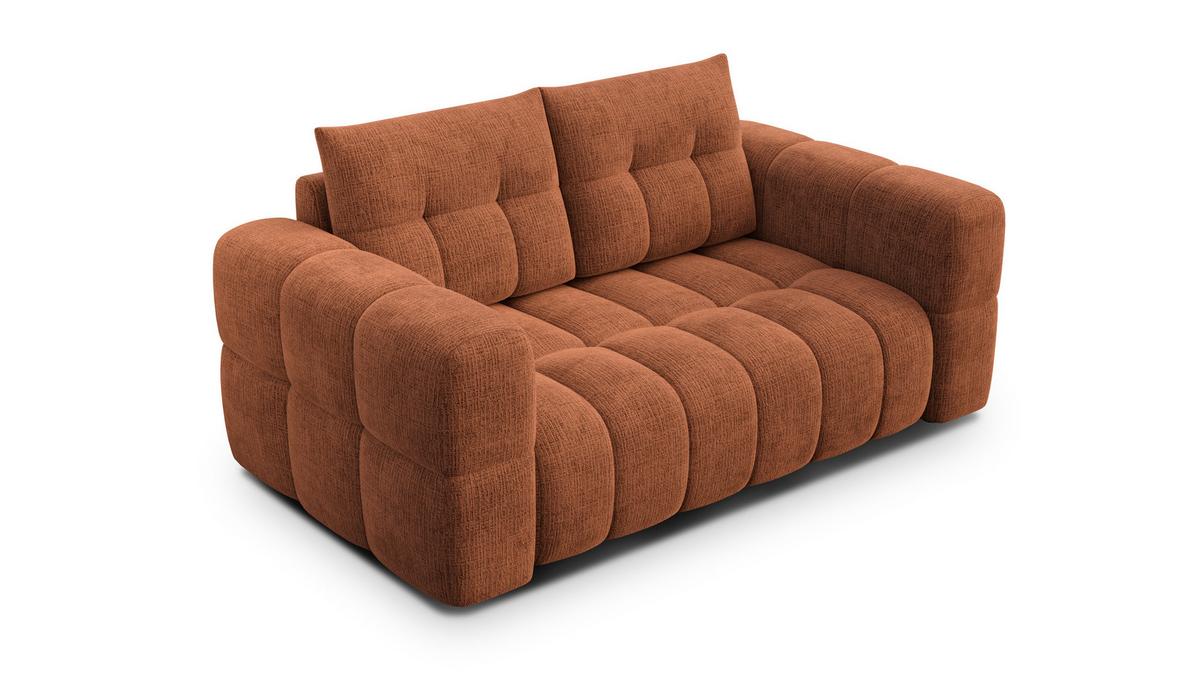 SOFA CLOUDI 2-Sitzer, rostrot - Schwarz/Orange, Holz/Textil (181/89/104cm) - Wozimo