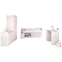 KINDERZIMMER SET Parisot Smoozy 5-tlg. Holzdekor Kiefer Weiß/Pink - Pink/Weiß, Kunststoff (100/1/200cm) - 58aufmkessel