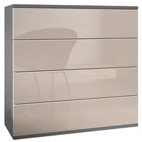 KOMMODE Pavos Sandgrau Hochglanz - Sandfarben, Holzwerkstoff (76/76/35cm) - Vladon