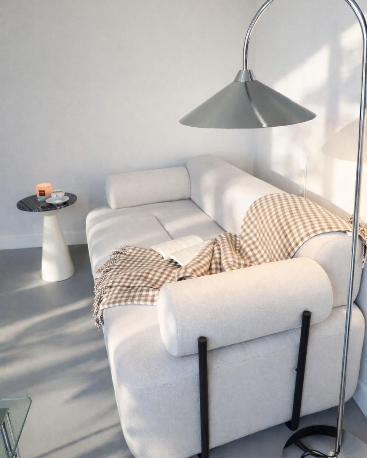 2-SITZER-SOFA Stoff Cremeweiß Elva - Creme, Textil (170/74/100cm) - Beliani