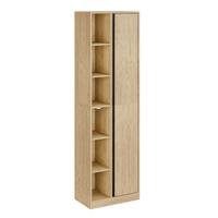 HOCHSCHRANK Badezimmerschrank mit Tür und offenen Regalfächern BZR237-E-N - Hellbraun/Eichefarben, Holzwerkstoff (30/180/50cm) - SoBuy