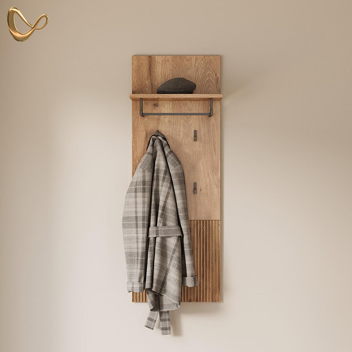 WANDGARDEROBE Aterno Viking Oak 43 x 120 cm - Eichefarben, Holzwerkstoff (43/120/27cm) - Livinity®