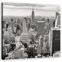 WANDBILD ansicht von manhattan - Schwarz, Textil (50/50cm) - Feeby