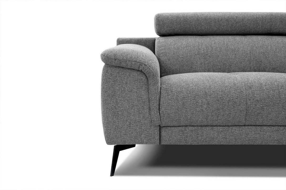 SOFA FIERO 2-Sitzer, grau - Schwarz/Grau, Holzwerkstoff/Textil (170/82/103cm) - Wozimo