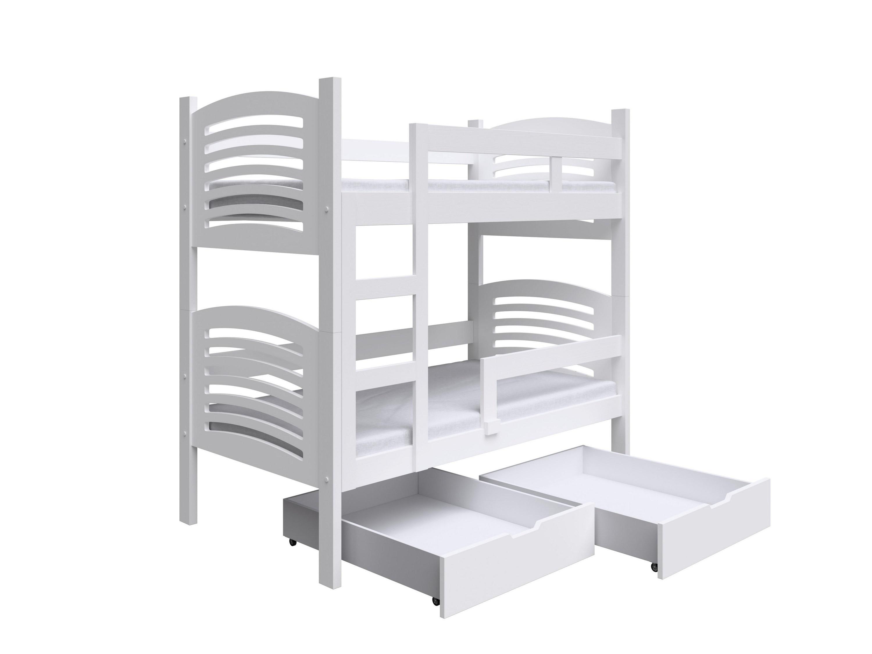 ETAGENBETT OHANA mit Bettkasten 75x160 cm Weiß - Weiß, Holz (75/160cm) - MASSENO