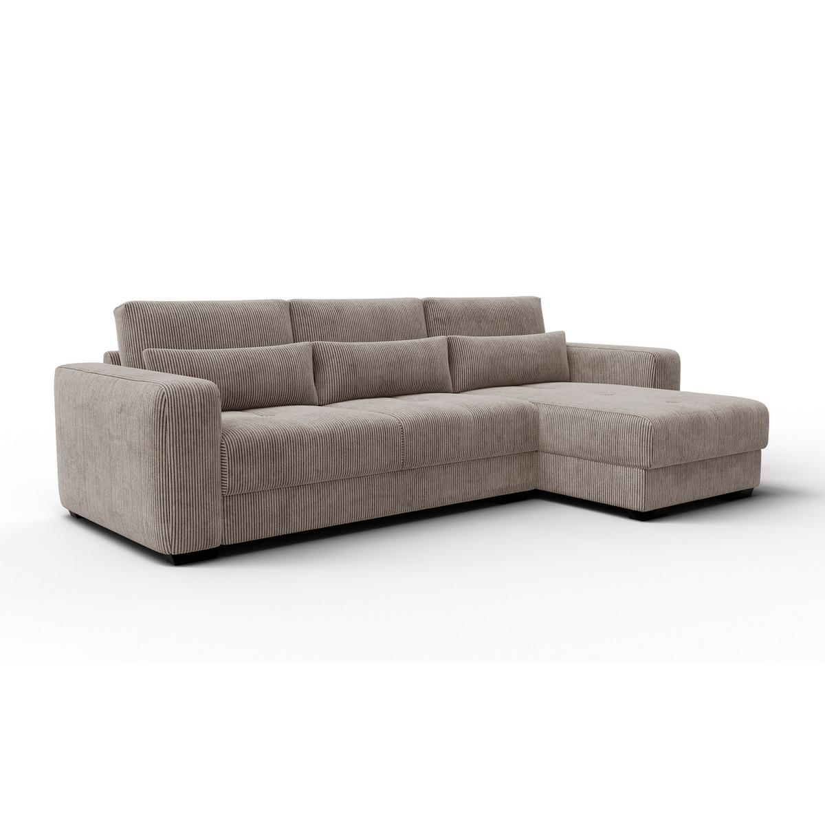 ECKSOFA OLI 4-Sitzer rechts, taupe - Taupe, Holz/Textil (295/172cm) - Wozimo