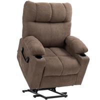 FERNSEHSESSEL mit Aufstehhilfe, Braun - Schwarz/Braun, Textil/Metall (95/109/91cm) - HOMCOM