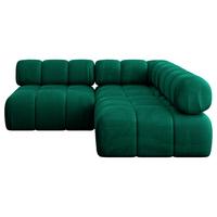 ECKSOFA modulares Sofa Samaro-L1 - 190x190x70 cm Dunkelgrün Velours - Dunkelgrün, Holzwerkstoff/Textil (190/190cm) - ALTDECOR