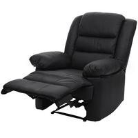RELAXSESSEL Schwarz - Schwarz, Leder (87/101/150cm) - MCW