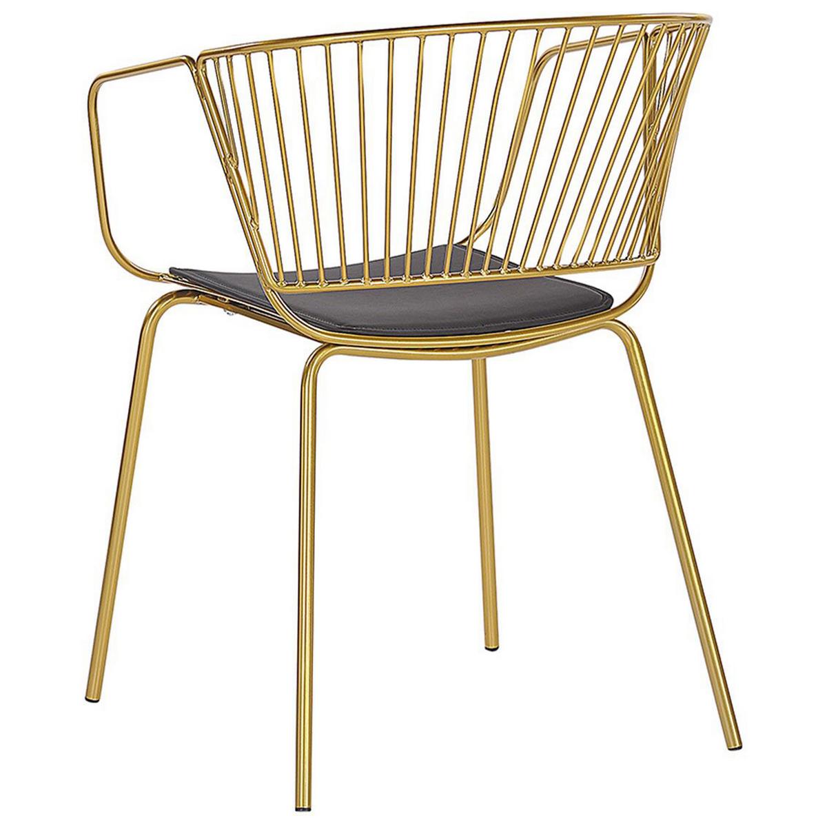 METALLSTUHL 2er-Set Gold Rigby - Goldfarben, Textil/Metall (54/77/49cm) - Beliani