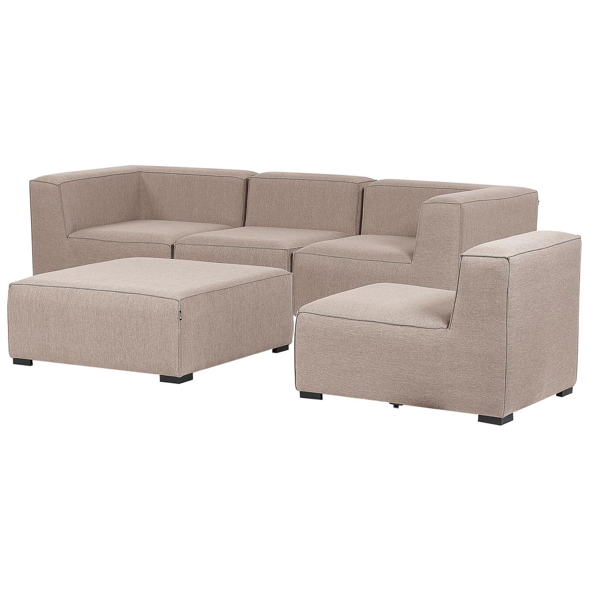 LOUNGE SET 4-Sitzer beige modular Arezzo - Beige, Textil - Beliani