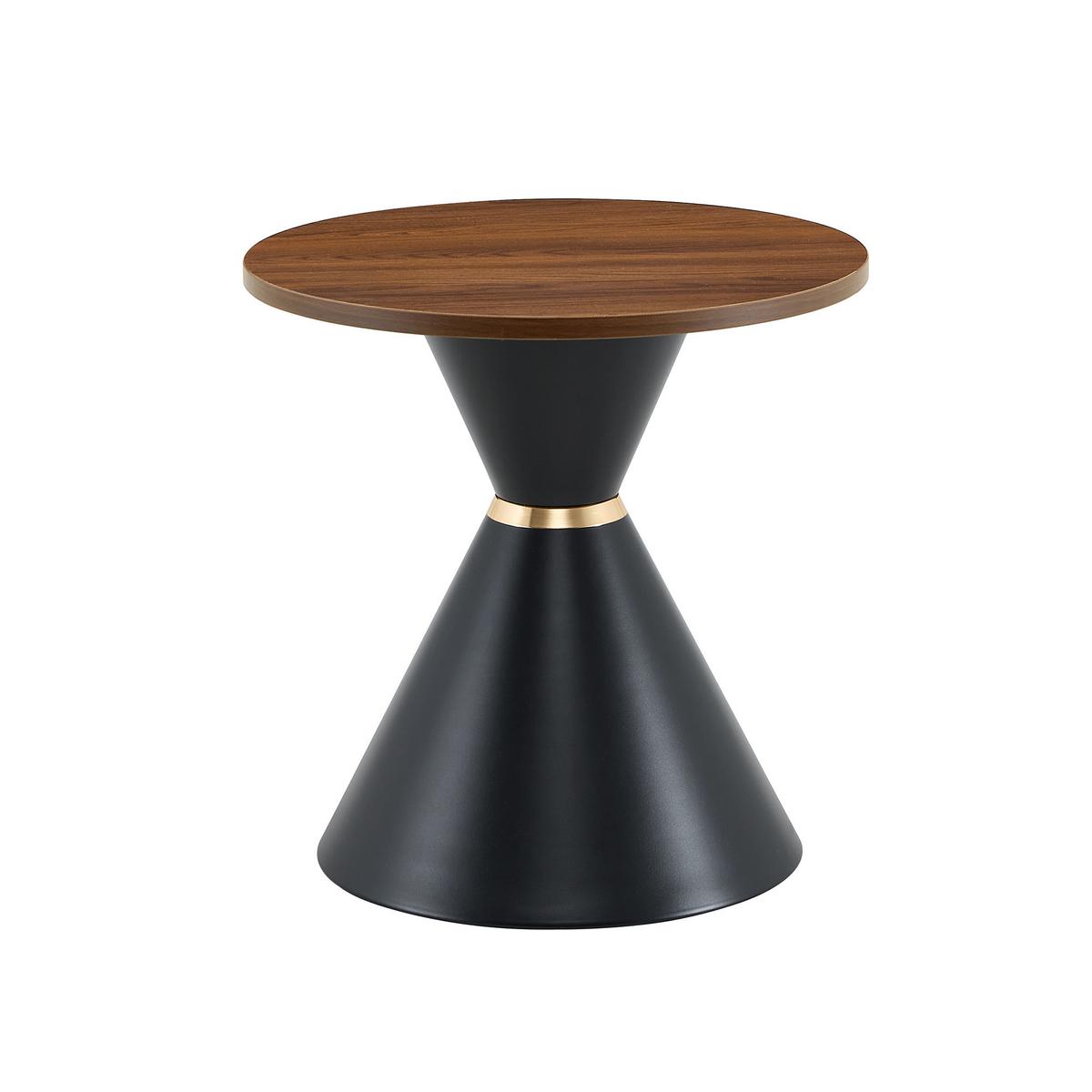 COUCHTISCH-SET Walnussoptik & Metall Schwarz Konusform - Walnussfarben, Metall (70/70/42.5cm) - Urban Meuble