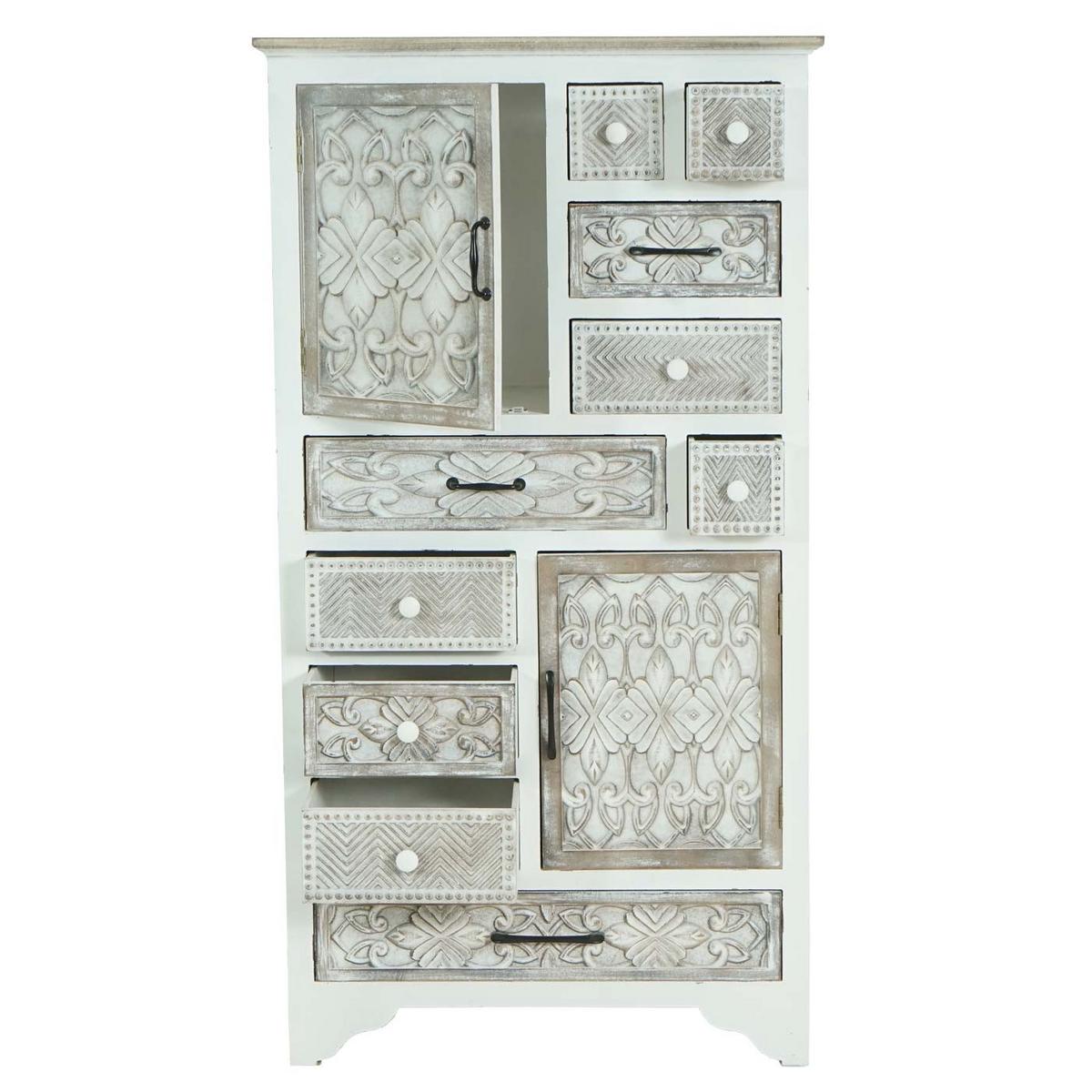 KOMMODE Weiß, Braun - Weiß/Braun, Holzwerkstoff (81/150/40cm) - MCW