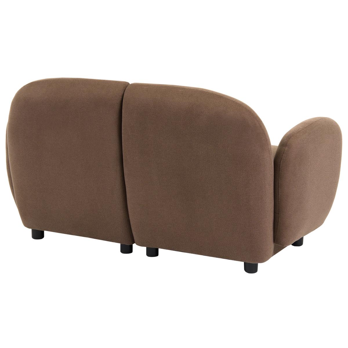 SOFA-SET 3-Sitzer Stoff Braun Jule - Schwarz/Braun, Textil (151/77/82cm) - Beliani