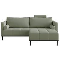 SCHLAFSOFA Skilia mit Schlaffunktion, 3-Sitzer 224 cm - Schwarz/Hellgrün, Textil/Metall (224/85/102cm) - Selsey